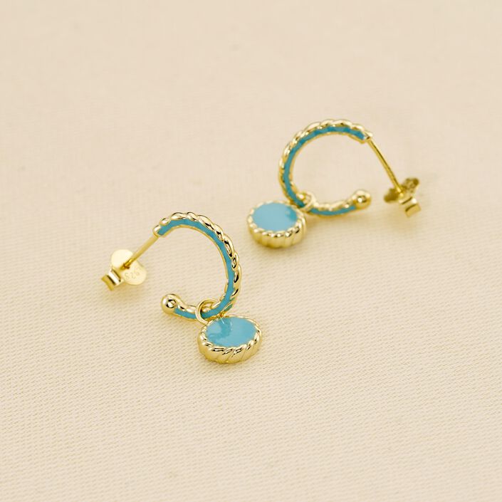 Créoles ATMA - Lapis/ bleu - Boucles d'oreilles  | Agatha