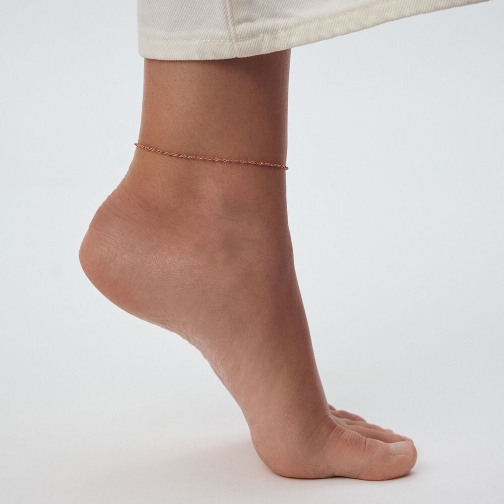 Chaîne de cheville SMARTY - Corail / Doré - Chaînes de cheville  | Agatha