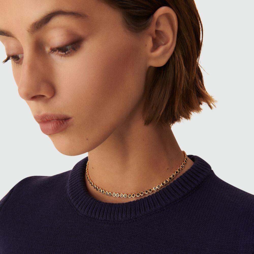 Collier ras du cou ADAMAS - Gris / Doré - Colliers fantaisie  | Agatha