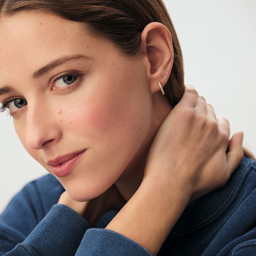 Cr&eacute;oles RONDOU - Cristal / Dor&eacute; - Boucles d'oreilles puces  | Agatha