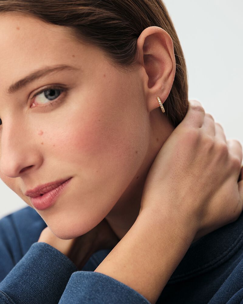 Créoles RONDOU - Cristal / Doré - Boucles d'oreilles puces  | Agatha Créoles RONDOU - Cristal / Doré - Boucles d'oreilles puces  | Agatha