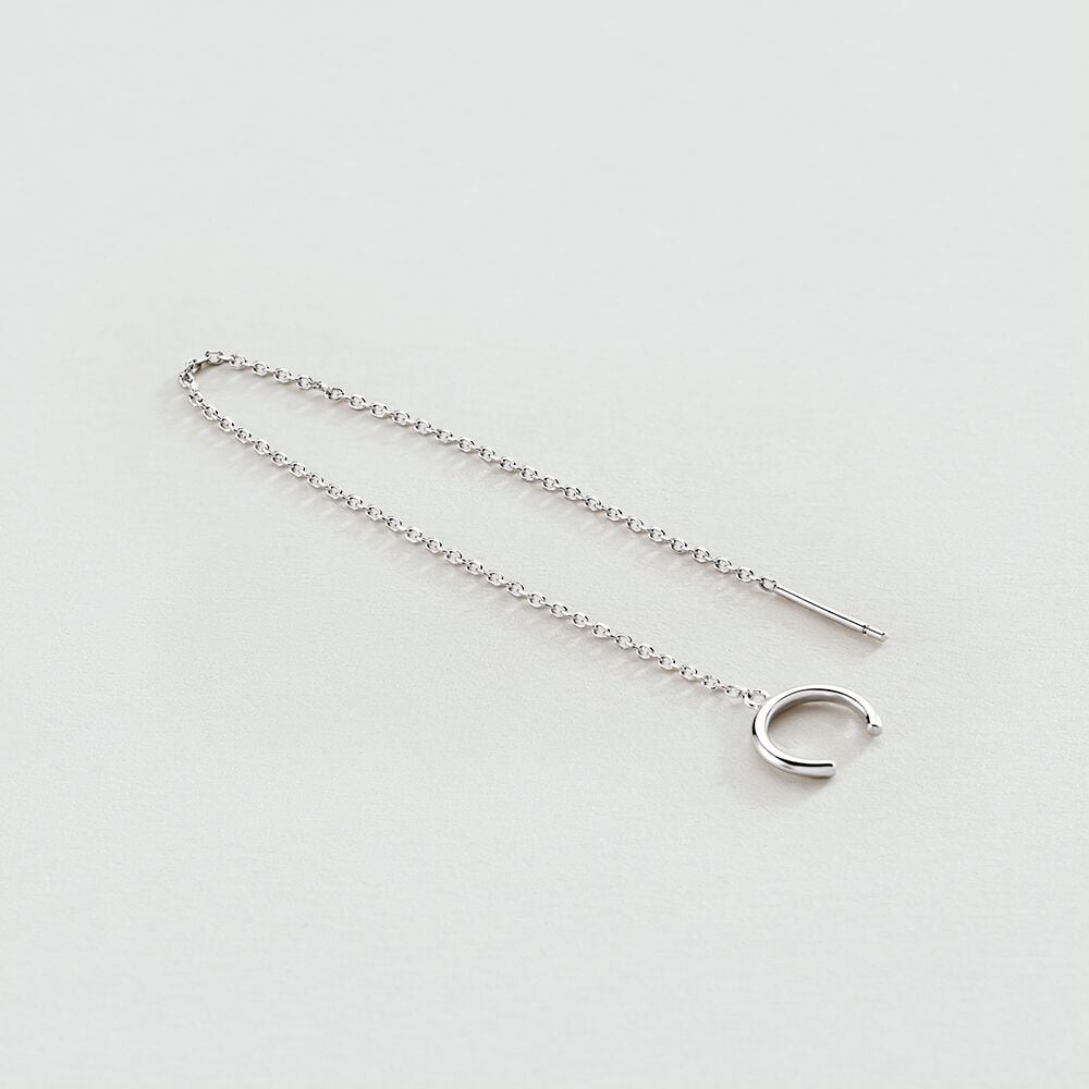 Piercing ear cuff ROLLING - Argent&eacute; - Argent v&eacute;ritable  | Agatha