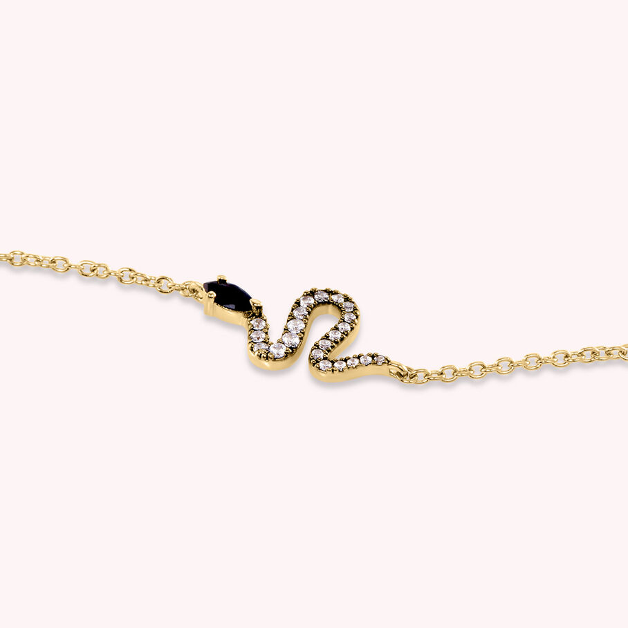 Bracelet souple SNAKY - Cristal / Gun - Bracelets  | Agatha