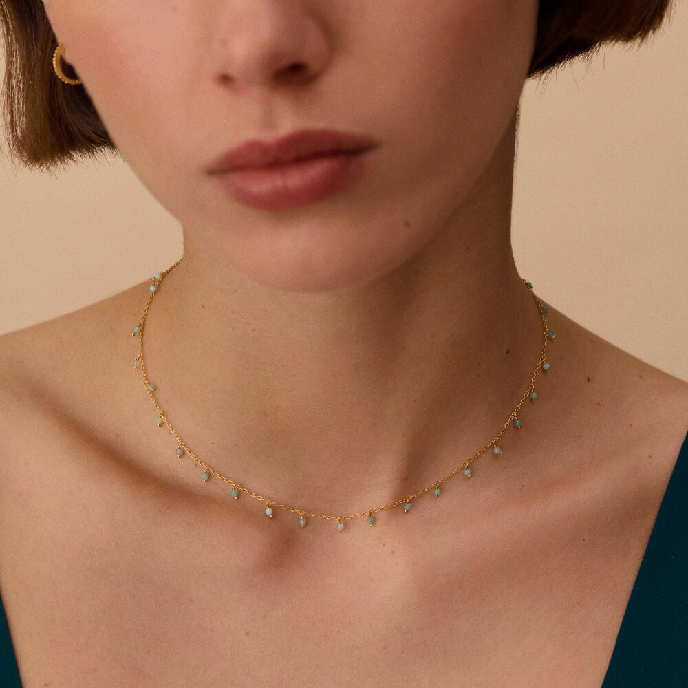 Collier ras du cou DANGLE - Amazonite - Colliers fantaisie  | Agatha
