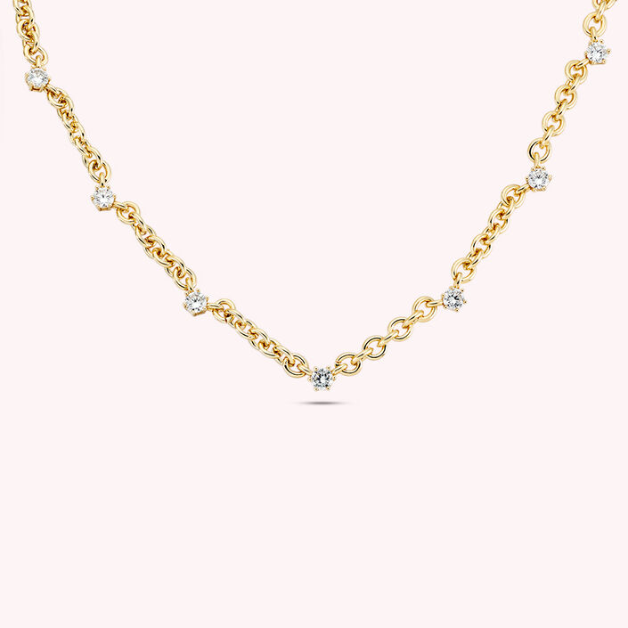 Chaine BE BRIGHT - Cristal / Doré - Bijoux  | Agatha