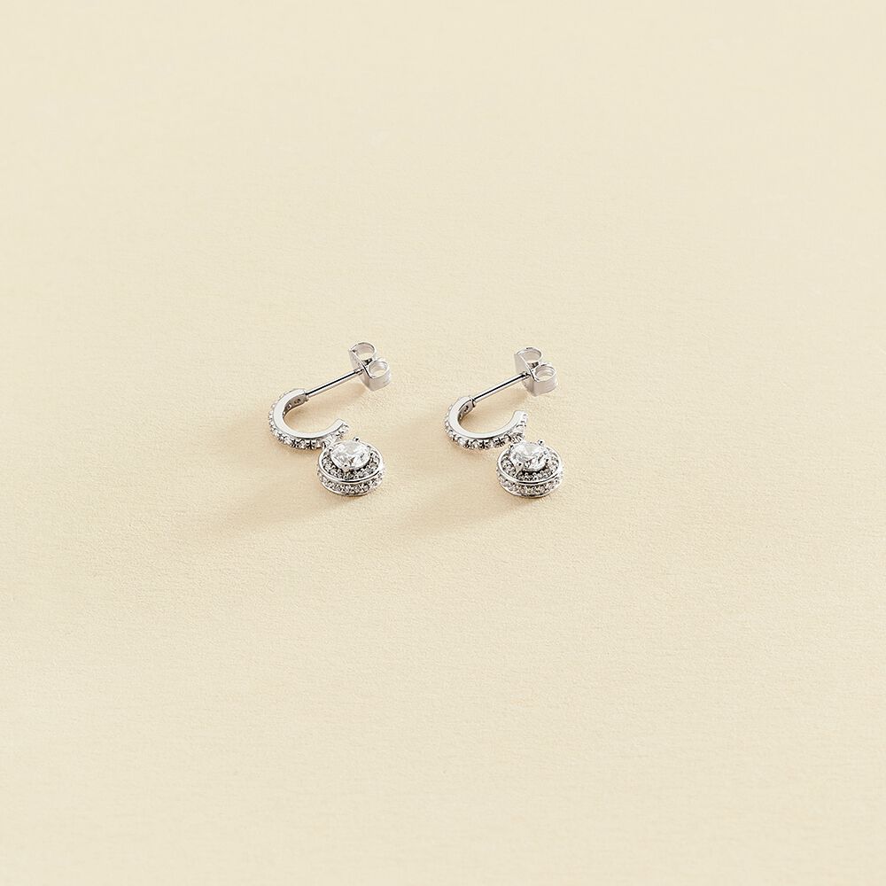 Créoles IMPERIAL - Cristal / Argenté - Boucles d'oreilles  | Agatha