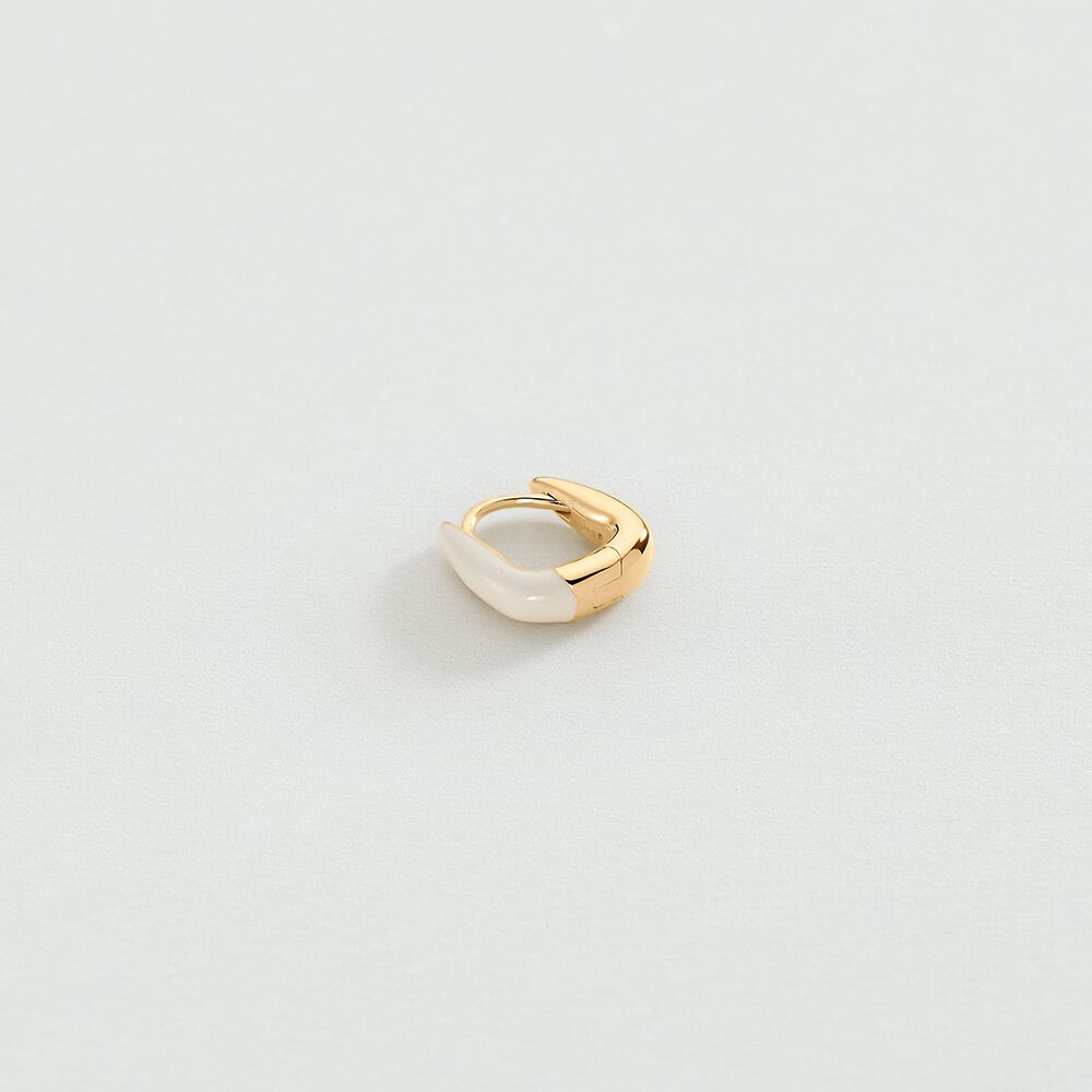 Piercing créole SUZETTE - Blanc / Doré - Bijoux sans pierre  | Agatha