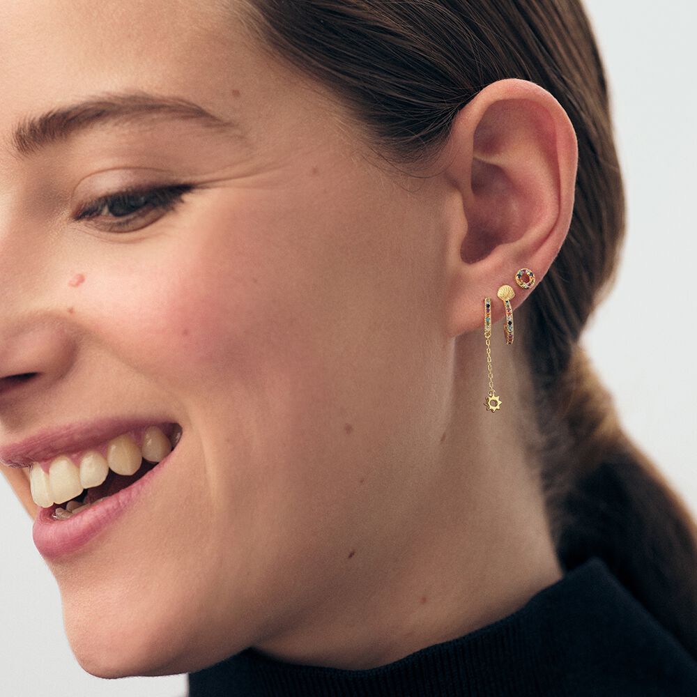 Piercing puce RAINBOW - Multicolore / Dor&eacute; - F&ecirc;te des m&egrave;res  | Agatha