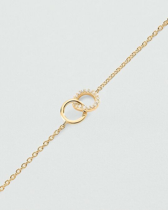 Bracelet souple RONDOU - Cristal / Doré - Bracelets Anneaux Entrelaces  | Agatha Bracelet souple RONDOU - Cristal / Doré - Bracelets Anneaux Entrelaces  | Agatha