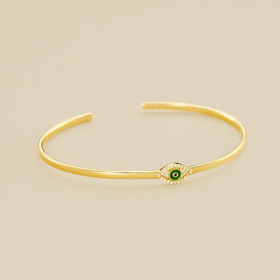 Jonc LUCKY EYE - Vert / Doré - Bracelets  | Agatha