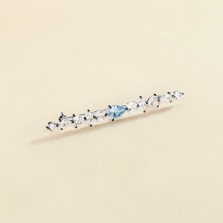 Broche JACKIE - Argenté / Bleu aquamarine  - Accessoires  | Agatha