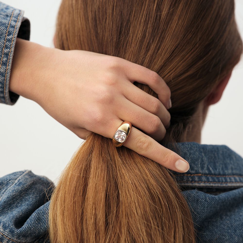 Bague large VICTOIRE - Dor&eacute; - Bagues avec pierre  | Agatha