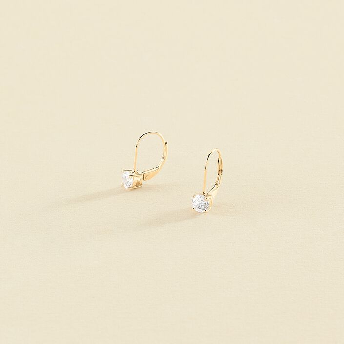 Boucles d'oreilles pendantes SOL - Cristal / Doré - Boucles d'oreilles  | Agatha
