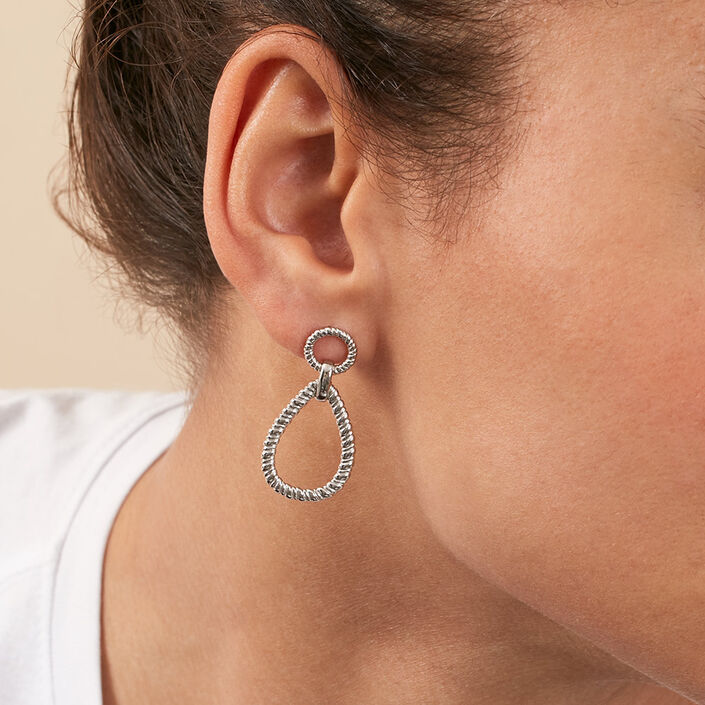 Boucles d'oreilles pendantes HARMONIE - Argenté - Boucles d'oreilles  | Agatha