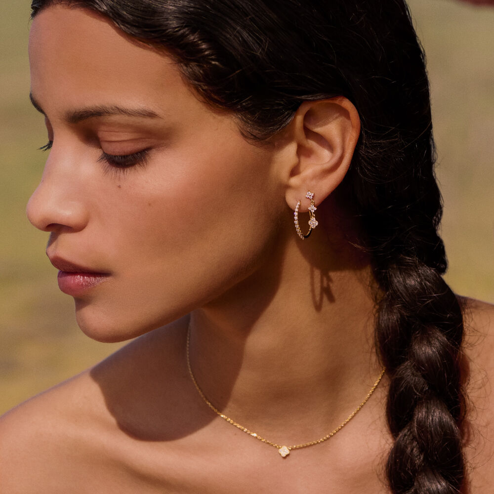 Boucles d'oreilles pendantes BELOVED - Cristal / Doré - Boucles d'oreilles fantaisies  | Agatha