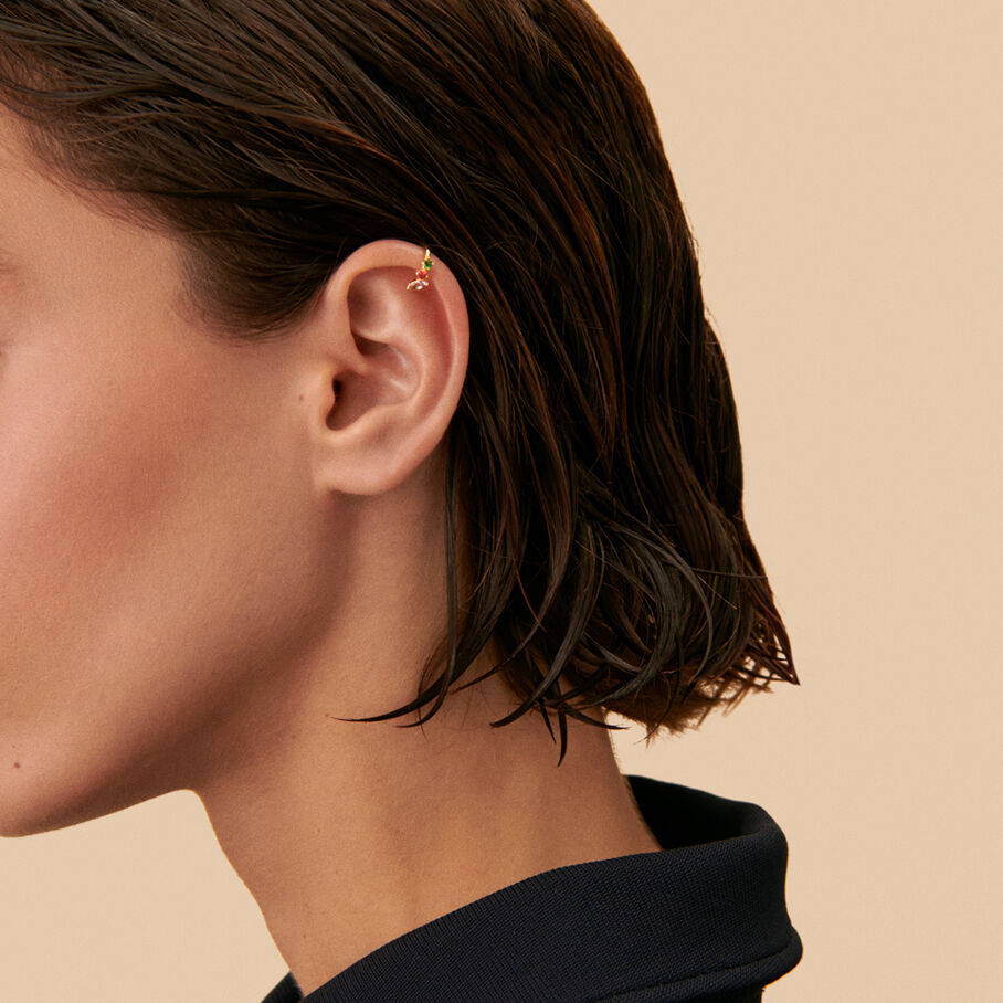 Piercing ear cuff AMAS - Multicolore / Doré - Piercings  | Agatha