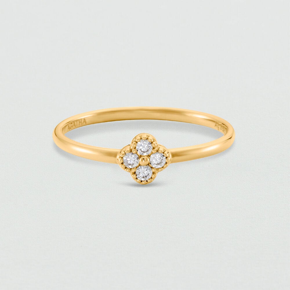 Bague fine BELOVED - Cristal / Dor&eacute; - Bagues fantaisie  | Agatha