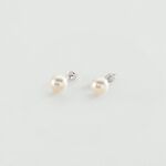 Boucles d'oreilles puces PERL - Perle / Argenté - Boucles d'oreilles puces  | Agatha