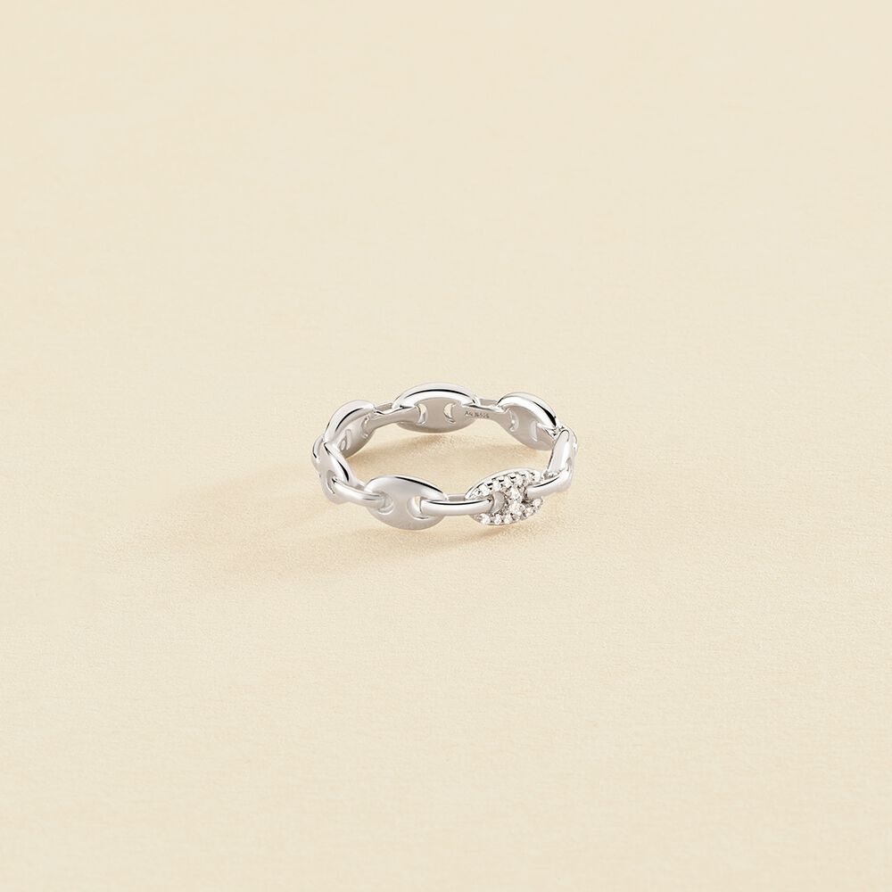 Bague fine ETREINTE - Cristal / Argenté - Bagues  | Agatha