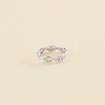 Bague fine ETREINTE - Cristal / Argenté - Bagues  | Agatha