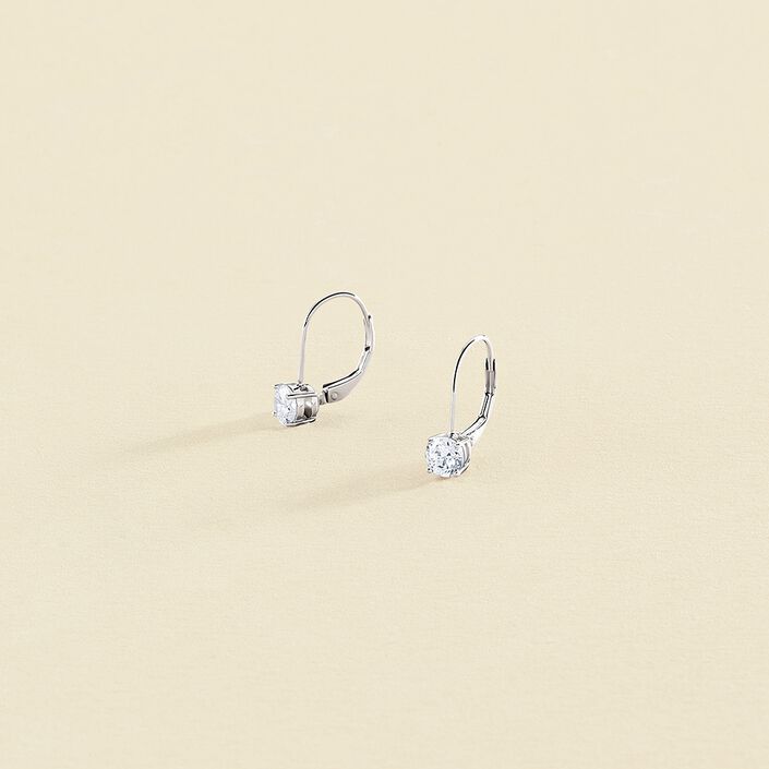 Boucles d'oreilles pendantes SOL - Cristal / Argenté - Boucles d'oreilles  | Agatha