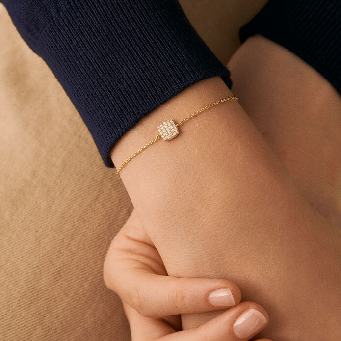 Bracelet souple GLORIA - Cristal / Doré - Bracelets  | Agatha