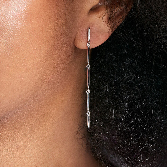 Boucles d'oreilles pendantes RADIEUX - Argenté - Boucles d'oreilles  | Agatha
