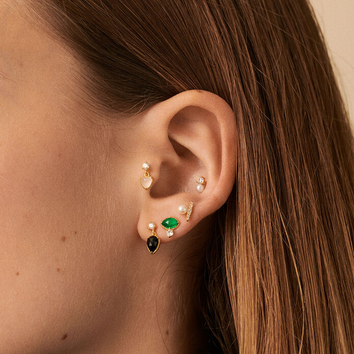 Piercing puce MIX & MATCH - Noir / Doré - Piercings  | Agatha
