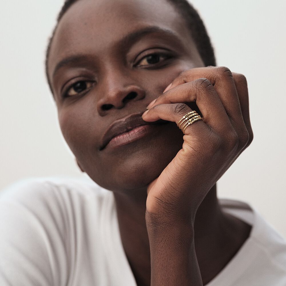 Bague large CREOBILL - Dor&eacute; - Anniversaire  | Agatha