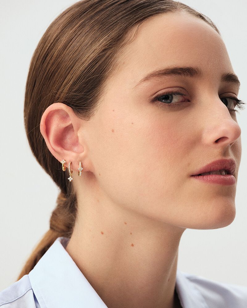 Piercing créole MIX& MATCH - Cristal / Doré - Boucles d'oreilles fantaisies  | Agatha Piercing créole MIX& MATCH - Cristal / Doré - Boucles d'oreilles fantaisies  | Agatha