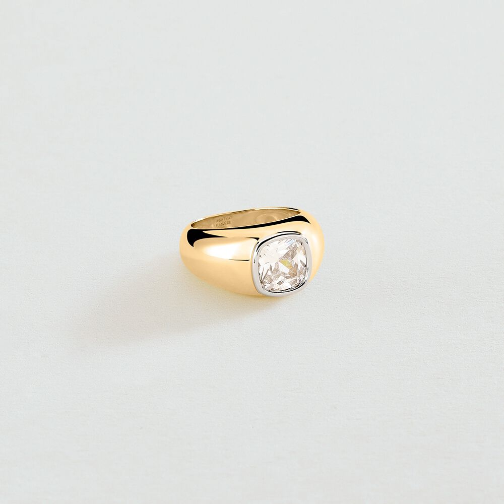 Bague large VICTOIRE - Doré - Bagues avec pierre  | Agatha