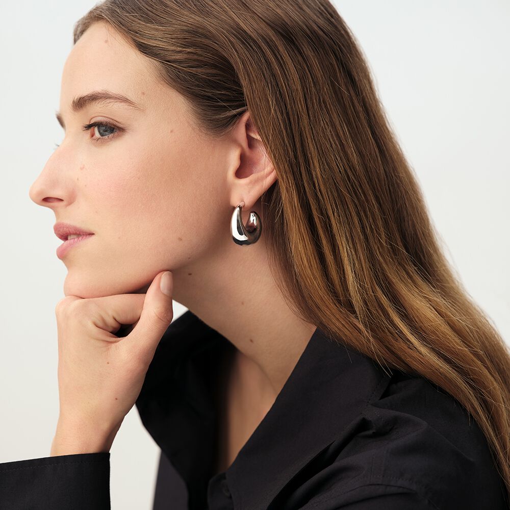 Créoles DANAE - Argenté - Boucles d'oreilles fantaisies  | Agatha