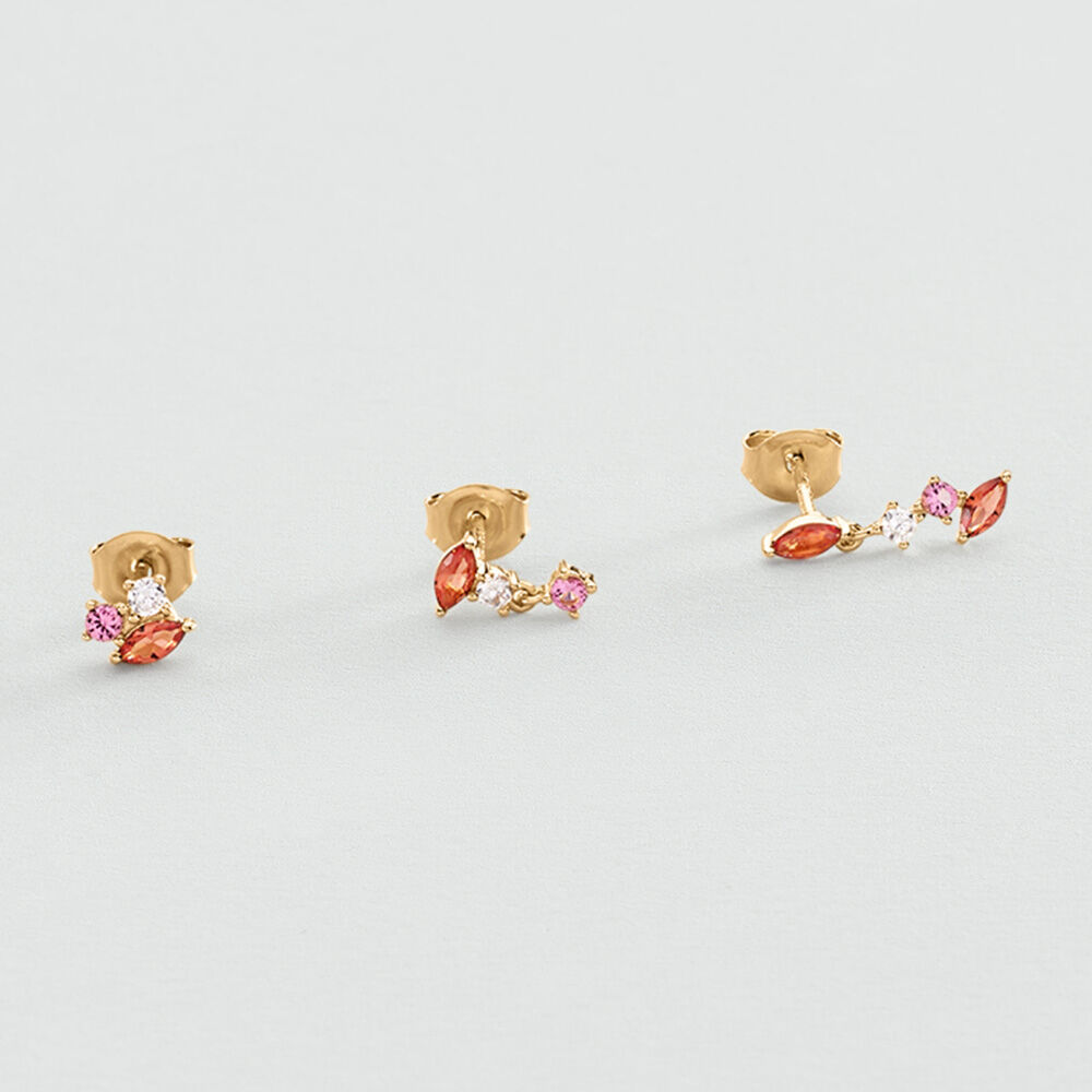 Boucles d'oreilles puces MIX & MATCH - Rose / Blanc - Boucles d'oreilles puces  | Agatha