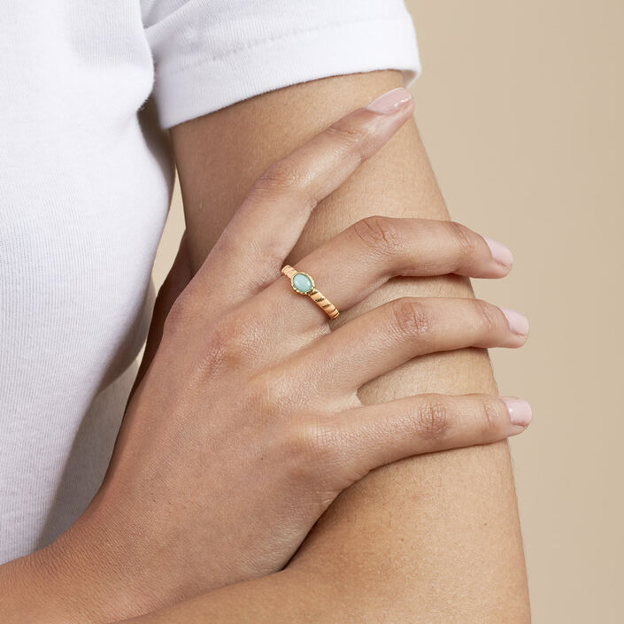 Bague fine ARLEQUIN - Orange / Doré - Bagues  | Agatha