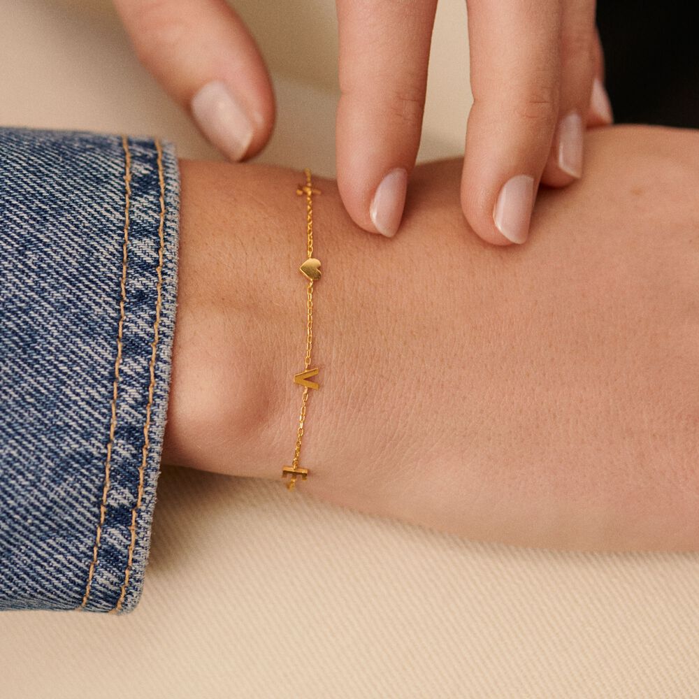 Bracelet souple WITH LOVE - Doré - Bracelets fantaisie  | Agatha