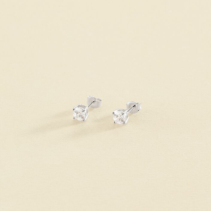 Boucles d'oreilles puces SOL - Cristal / Argenté - Boucles d'oreilles puces  | Agatha