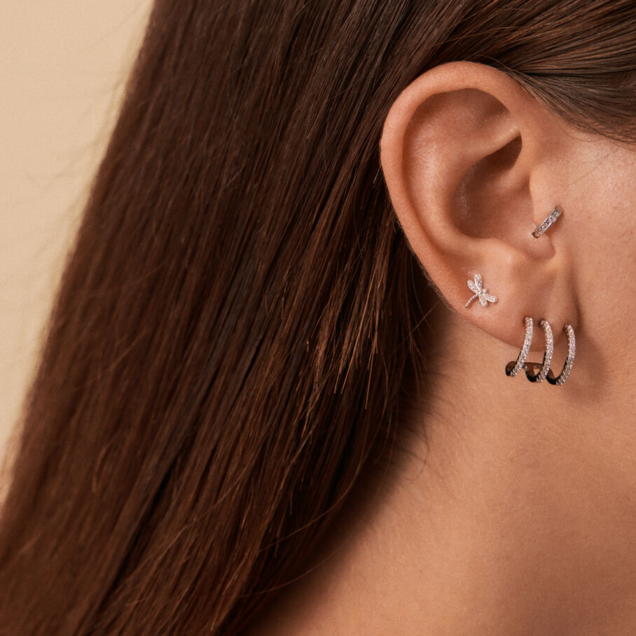Piercing puce TINY - Cristal / Argenté - Piercings  | Agatha
