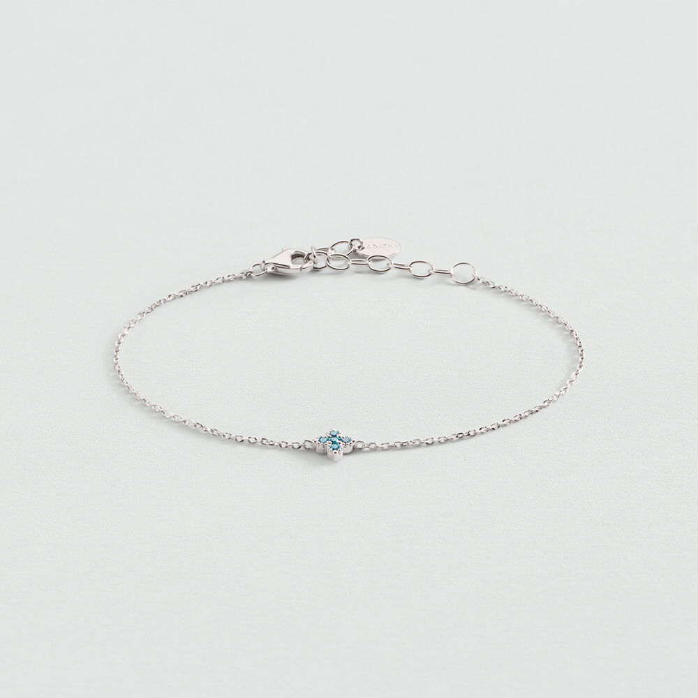 Bracelet souple BELOVED - Argent / Bleu vert - Bracelets souples  | Agatha
