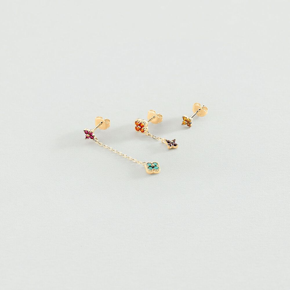 Piercing puce MIX& MATCH - Multicolore / Doré - Piercings  | Agatha
