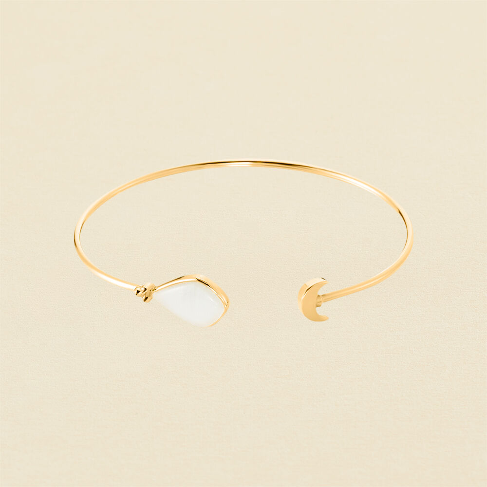 Jonc CREPUSCULE - Blanc / Doré - Bracelets fantaisie  | Agatha