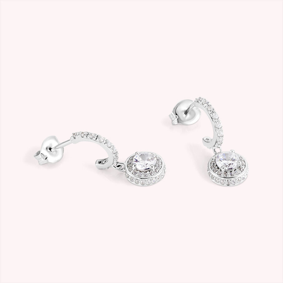 Créoles IMPERIAL - Cristal / Argenté - Boucles d'oreilles  | Agatha