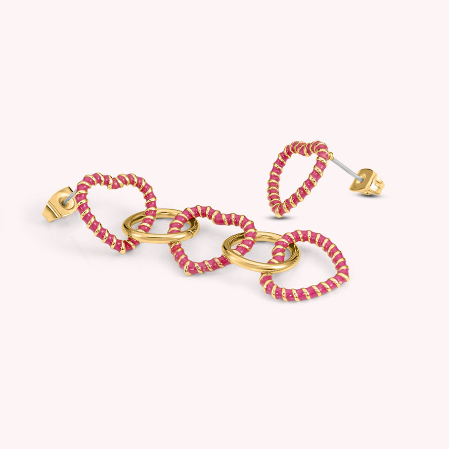 Boucles d'oreilles pendantes SESHA - Rose / Doré - Boucles d'oreilles  | Agatha