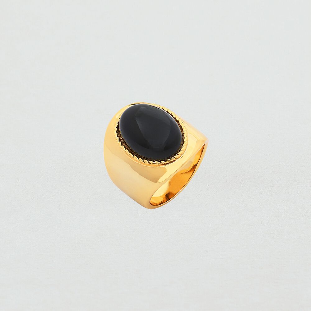 Bague large ALOHA - Onyx - Bagues larges  | Agatha