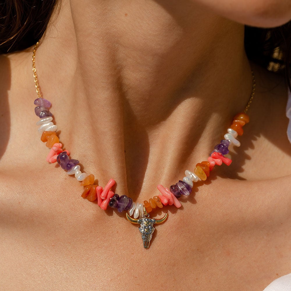 Collier ras du cou RODEO - Multicolore / Doré - Outlet  | Agatha