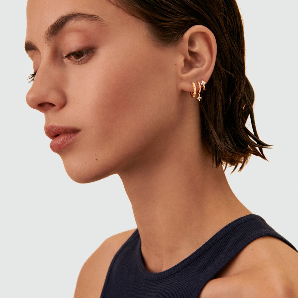 Piercing créole MIX& MATCH - Cristal / Doré - Boucles d'oreilles fantaisies  | Agatha