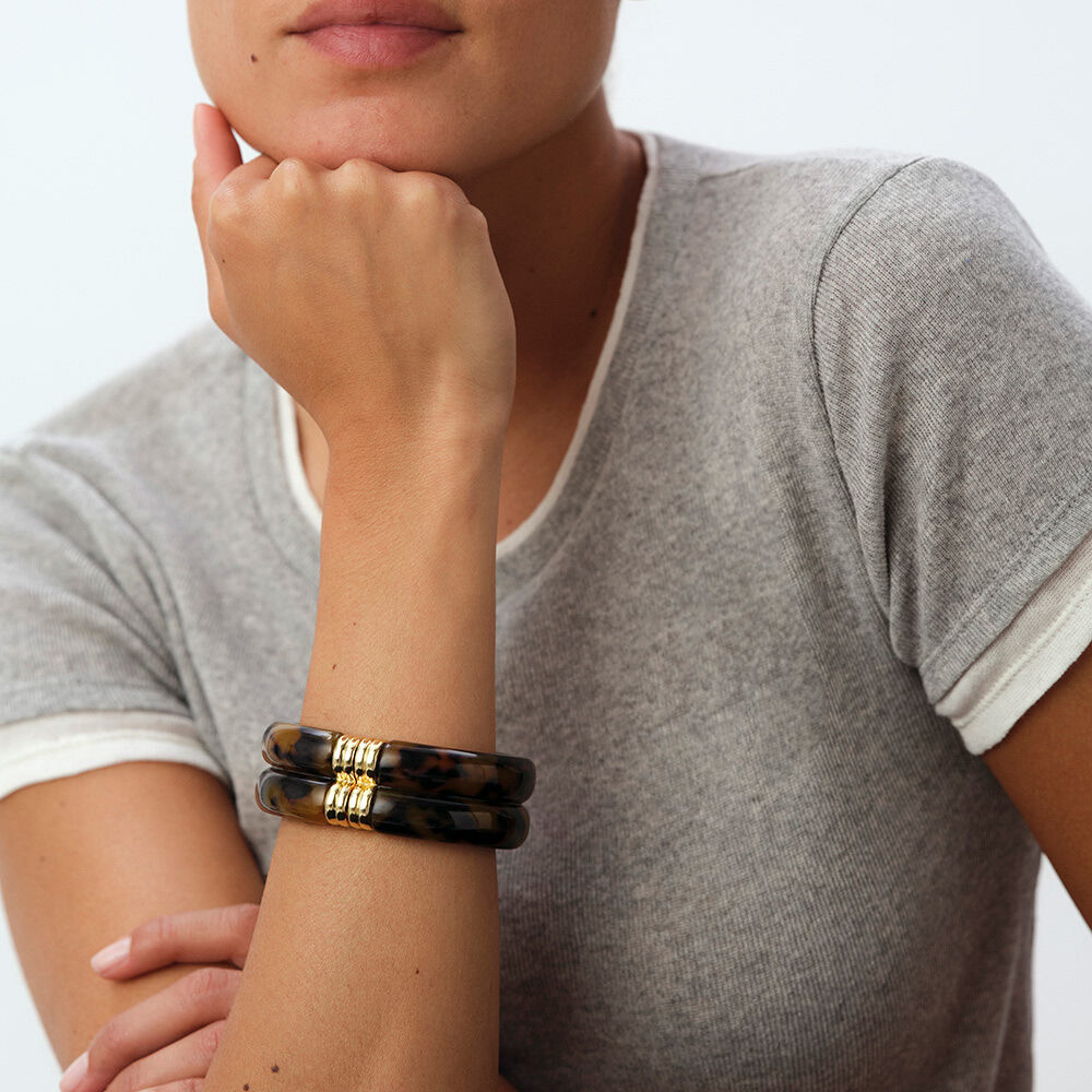 Manchette PALAIS ROYAL - Ecaille / Dor&eacute; - Manchettes  | Agatha