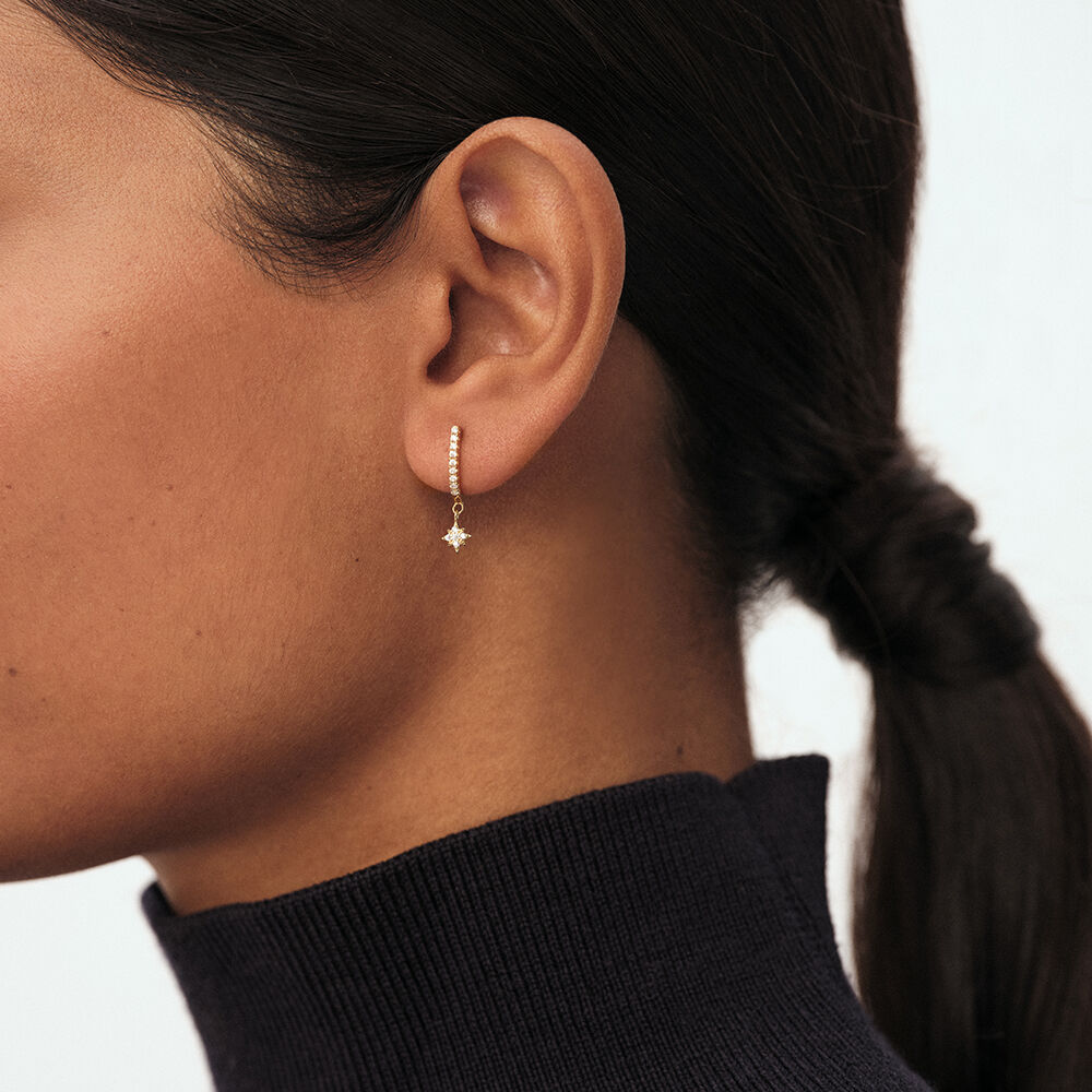 Piercing créole DIAMSTAR - Cristal / Doré - Piercings  | Agatha