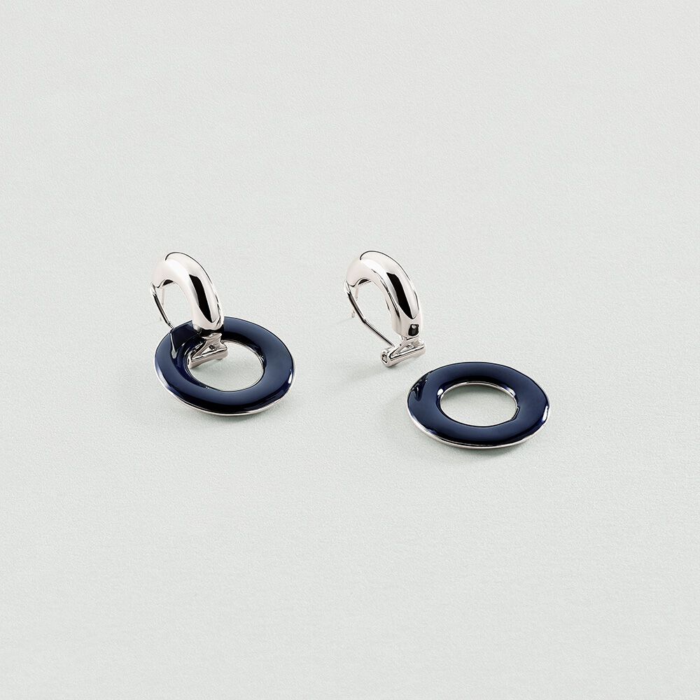 Cr&eacute;oles 1974 - Bleu / Argent&eacute; - Boucles d'oreilles fantaisies  | Agatha