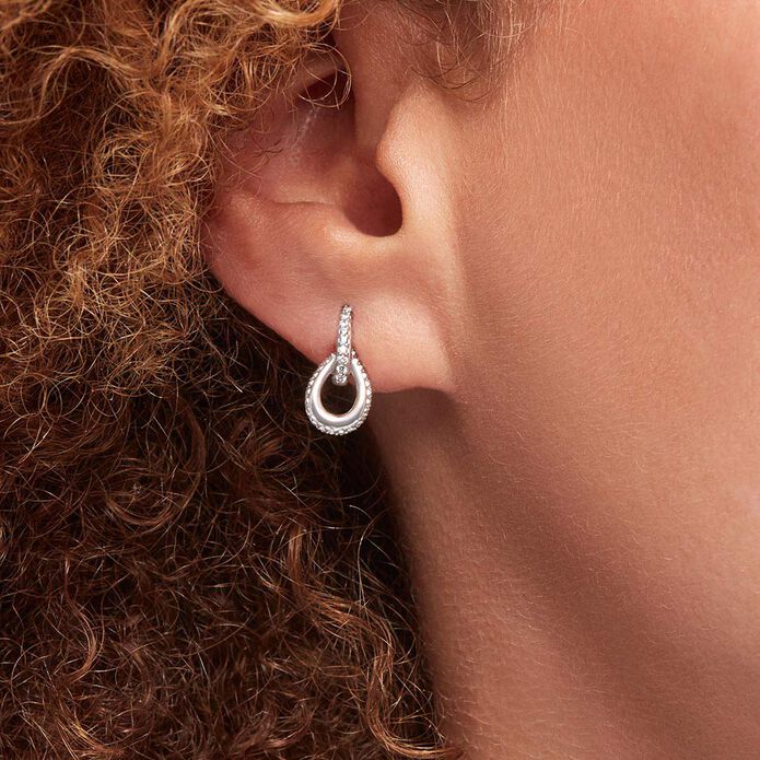 Boucles d'oreilles pendantes GEMINI - Cristal / Argenté - Boucles d'oreilles  | Agatha