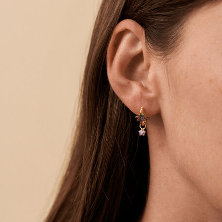 Créoles SPACE AGE - Multicolore / Doré - Boucles d'oreilles  | Agatha
